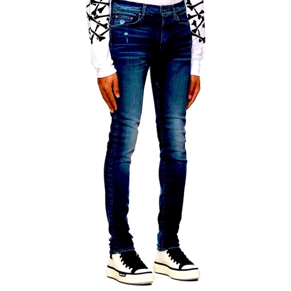 Amiri stack 5 button Cobrax original raw denim beautiful 30w 34.5”in stack Italy - Picture 1 of 17